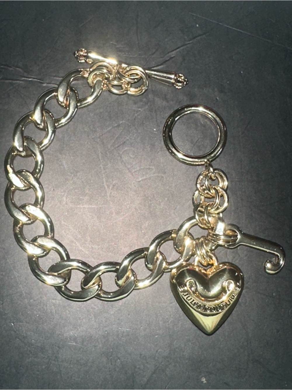 Gold Heart Charm Link Bracelet - Women Jewelry